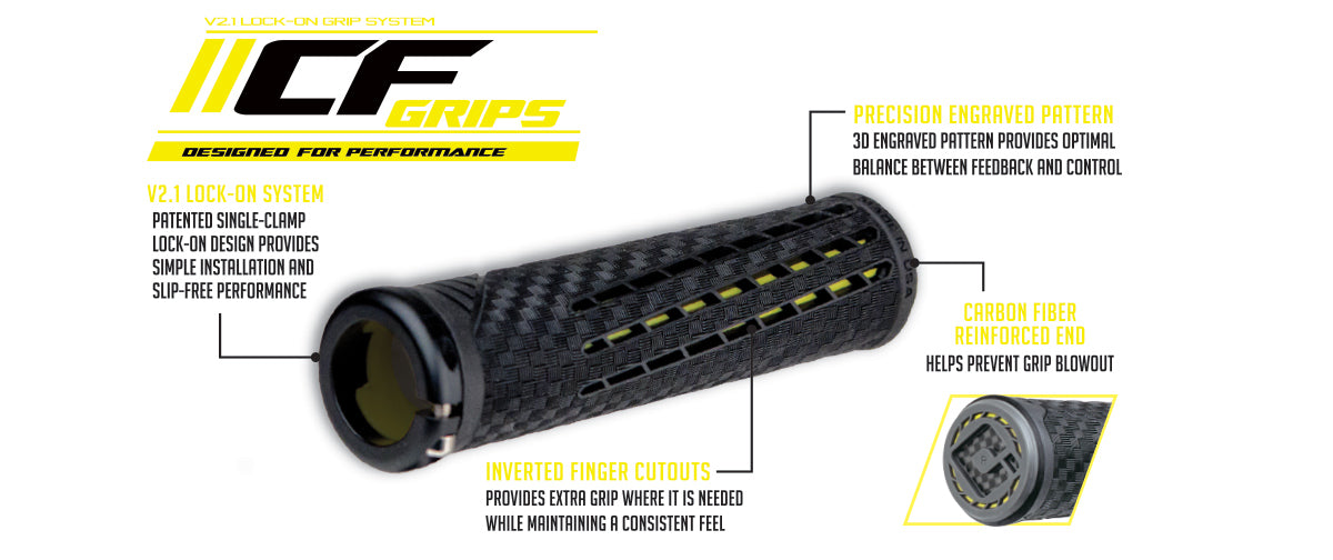ODI CF FLANGELESS LOCK-ON GRIPS (5 Colours) - Pedal Champ
