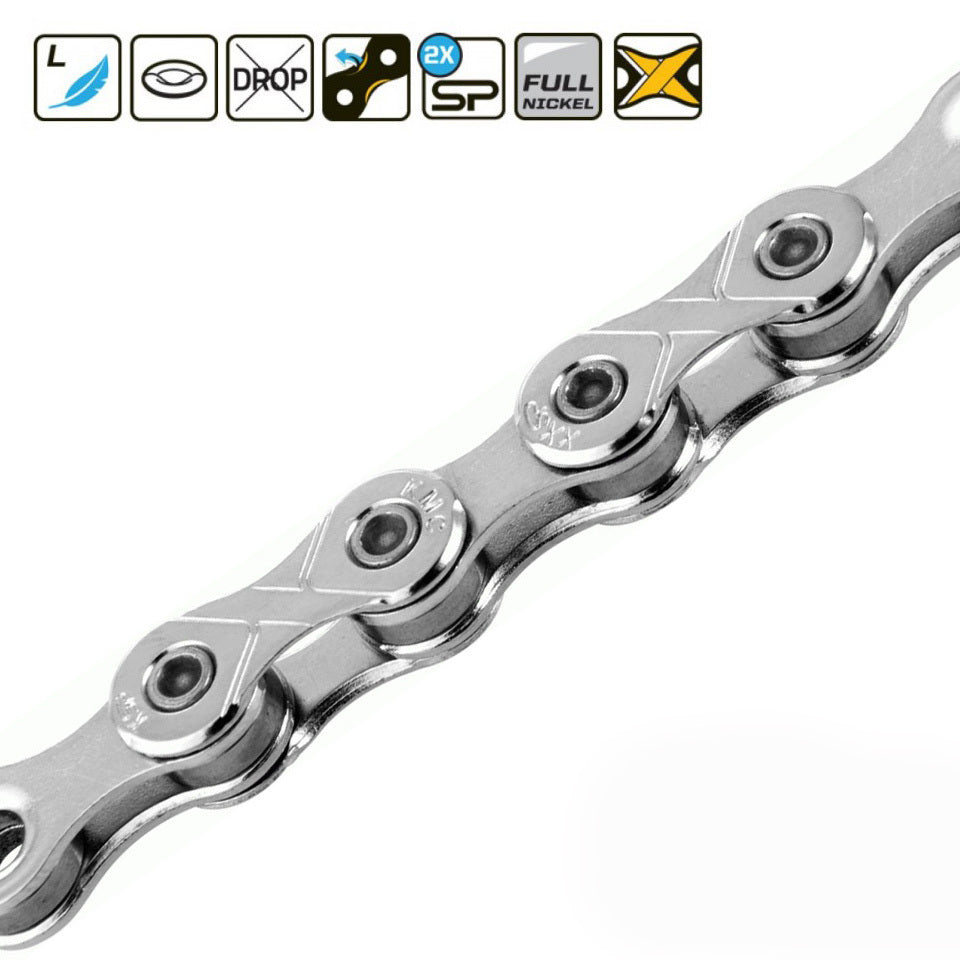 KMC E1 CHAIN 1/2 X 3/32" SINGLE SPEED (SILVER/SILVER)