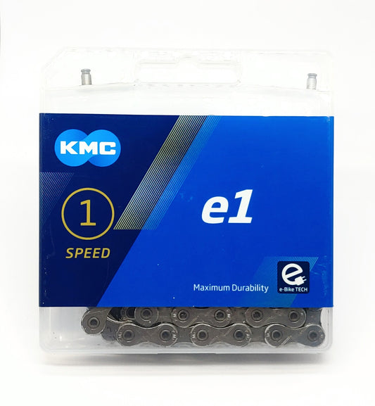 KMC E1 CHAIN 1/2 X 3/32" SINGLE SPEED (SILVER/SILVER) - Pedal Champ