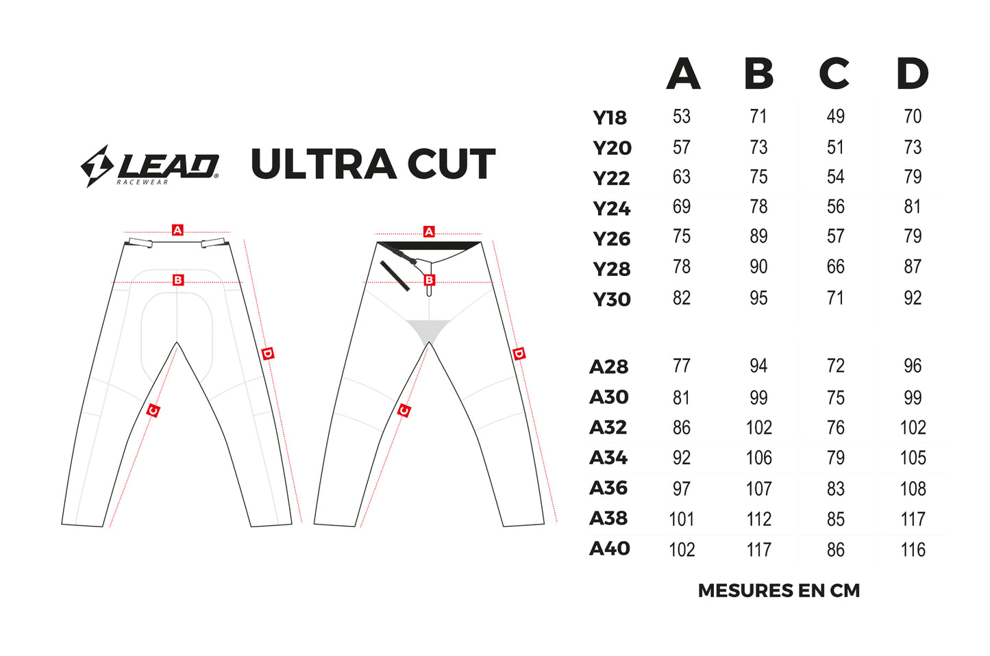 LEAD Ultra Race Pant (Red/White) - Pedal Champ