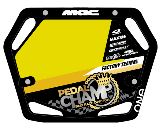 Pedal Champ BMX Custom Race Plate