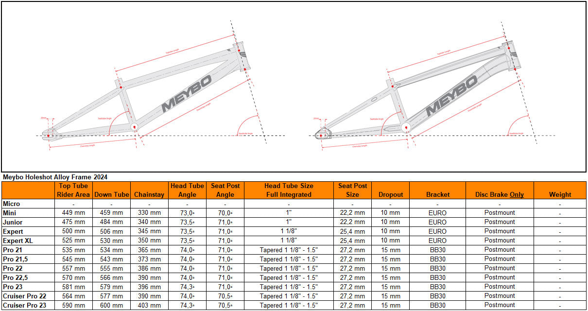 Meybo 2024 Holeshot Frame 17.7" Mini