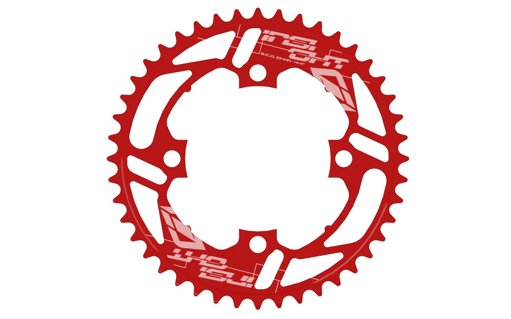 INSIGHT 4 BOLT CHAINRING 104MM BCD (RED 34T-44T) - Pedal Champ