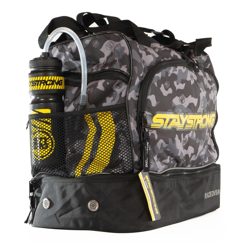 STAYSTRONG CHEVRON HELMET-KIT BAG (BLACK-GREY CAMO) - Pedal Champ