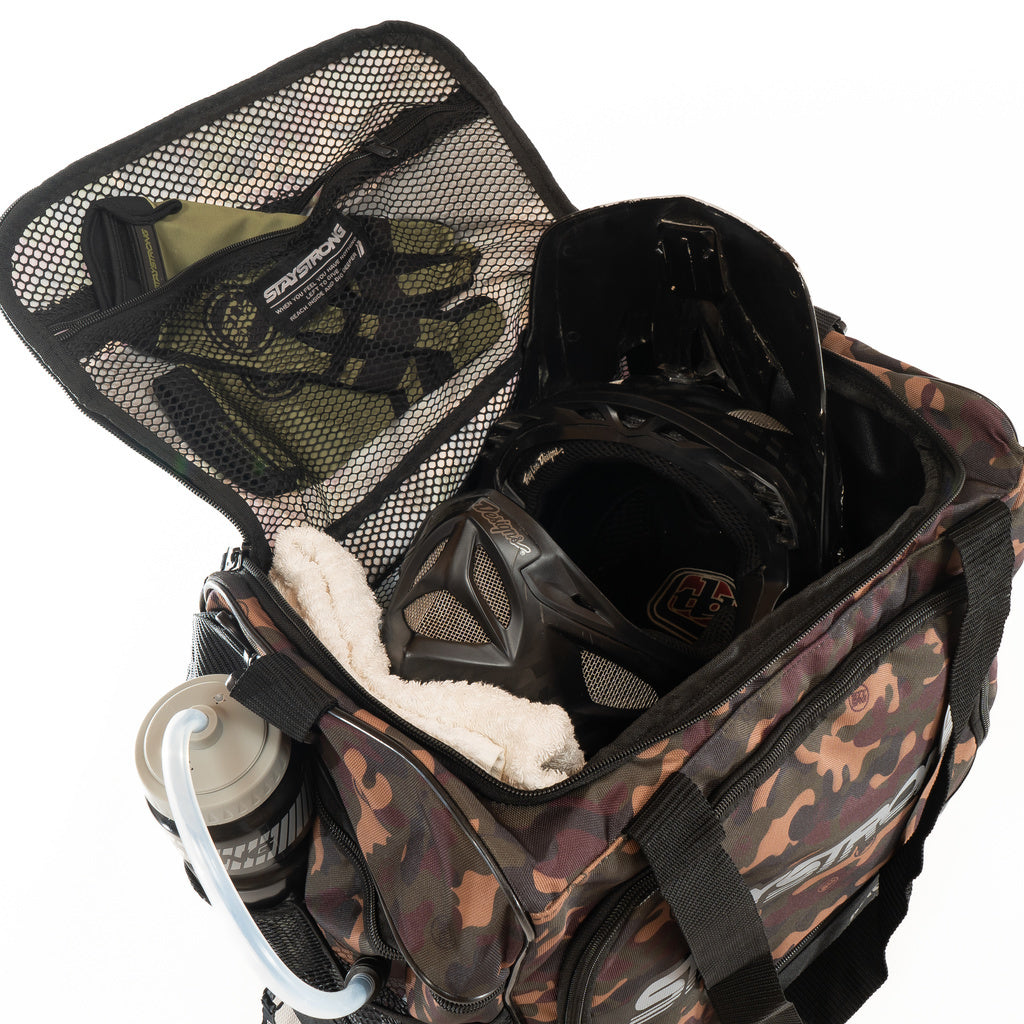 STAYSTRONG CHEVRON HELMET-KIT BAG (GREEN CAMO) - Pedal Champ