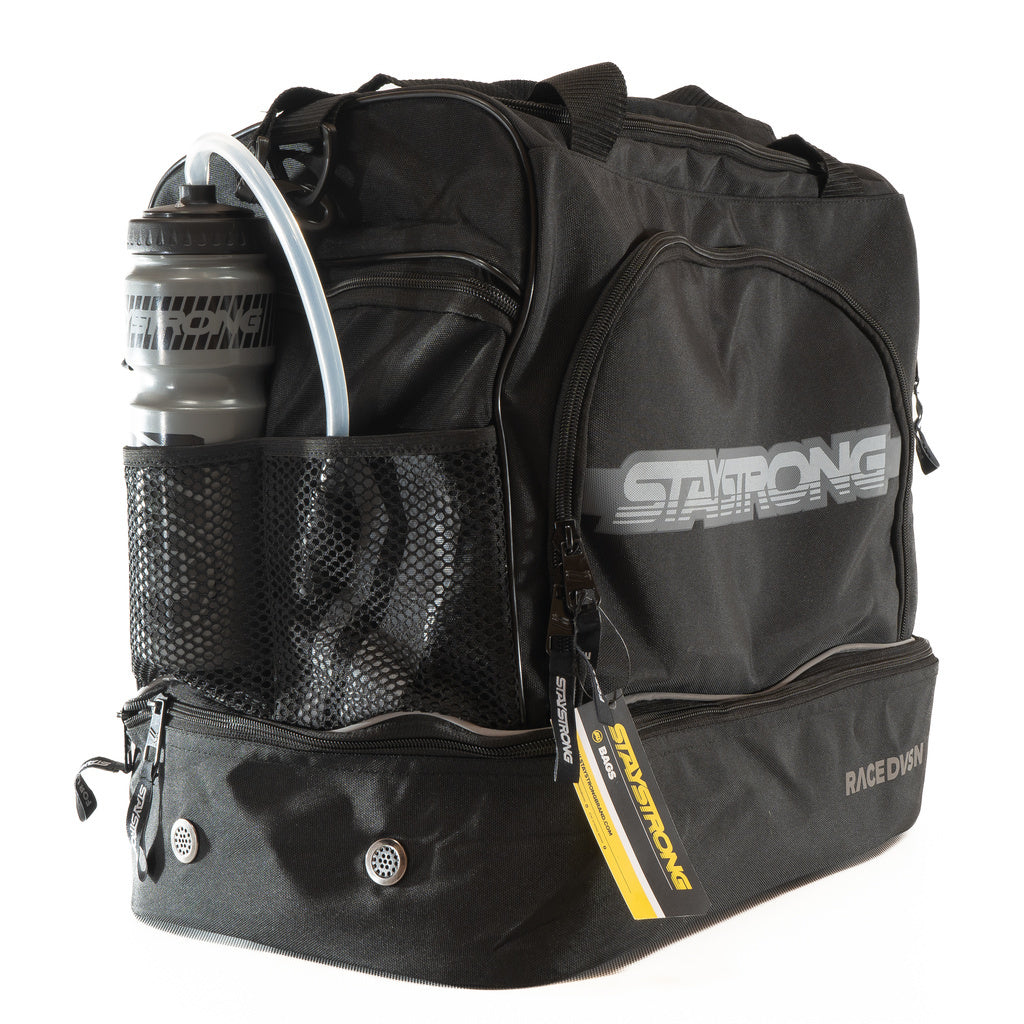 STAYSTRONG CHEVRON HELMET-KIT BAG (BLACK) - Pedal Champ