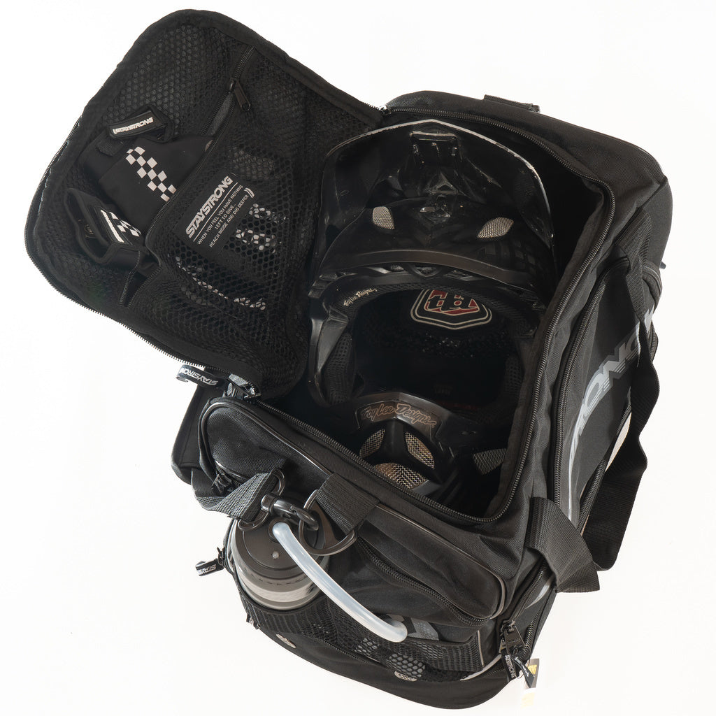 STAYSTRONG CHEVRON HELMET-KIT BAG (BLACK) - Pedal Champ