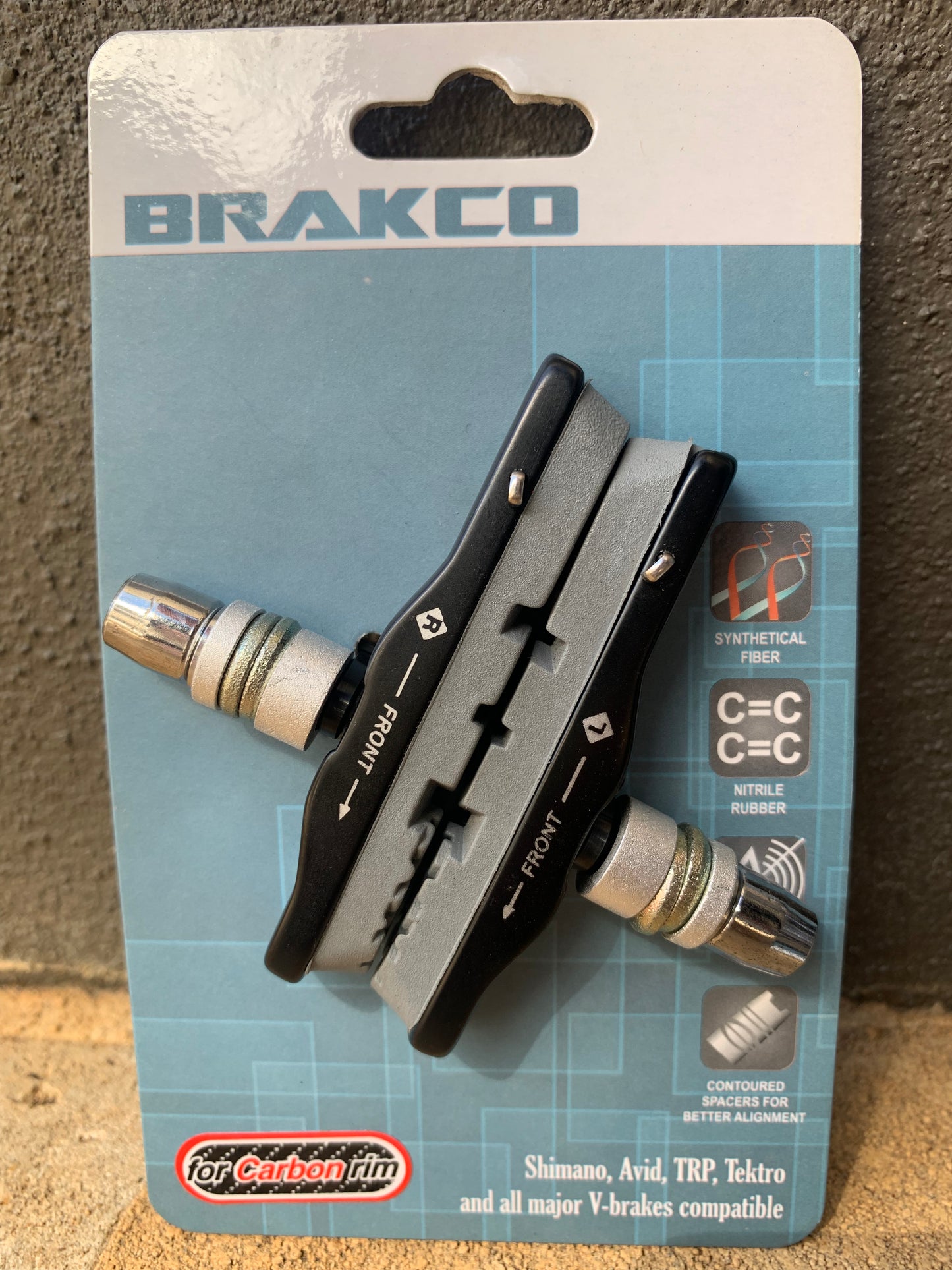 BRAKCO V-Brake Pads Carbon Fibre Rims - Pedal Champ